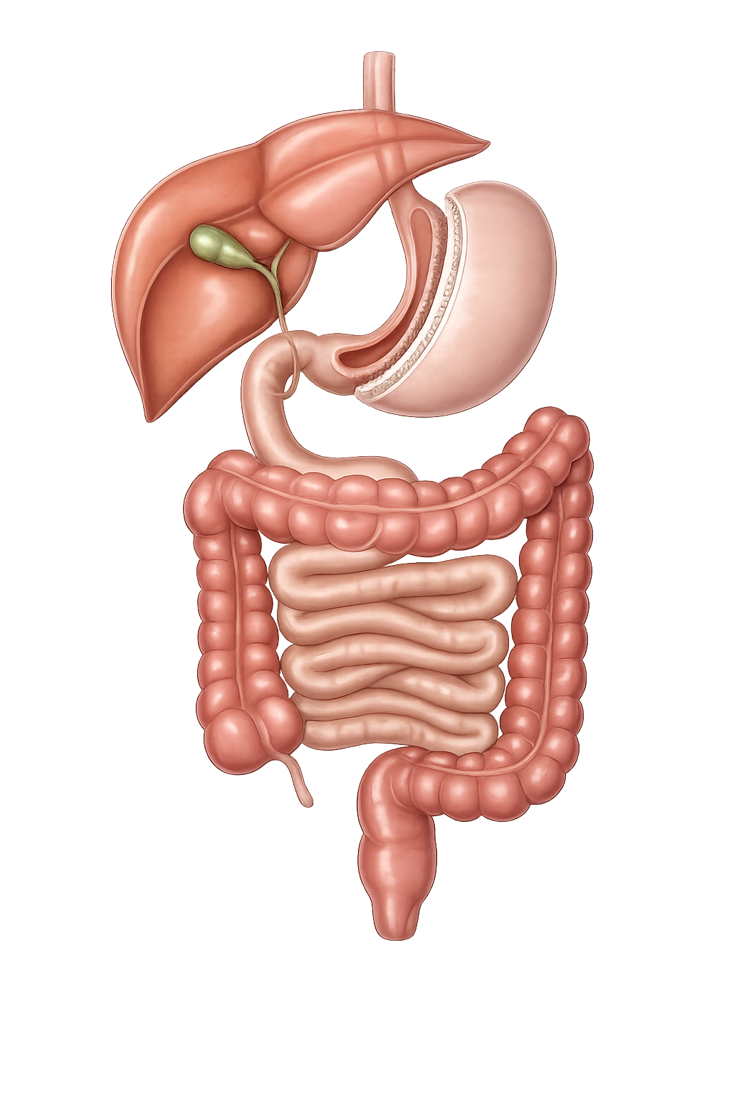 Ilustração anatômica do sleeve gástrico